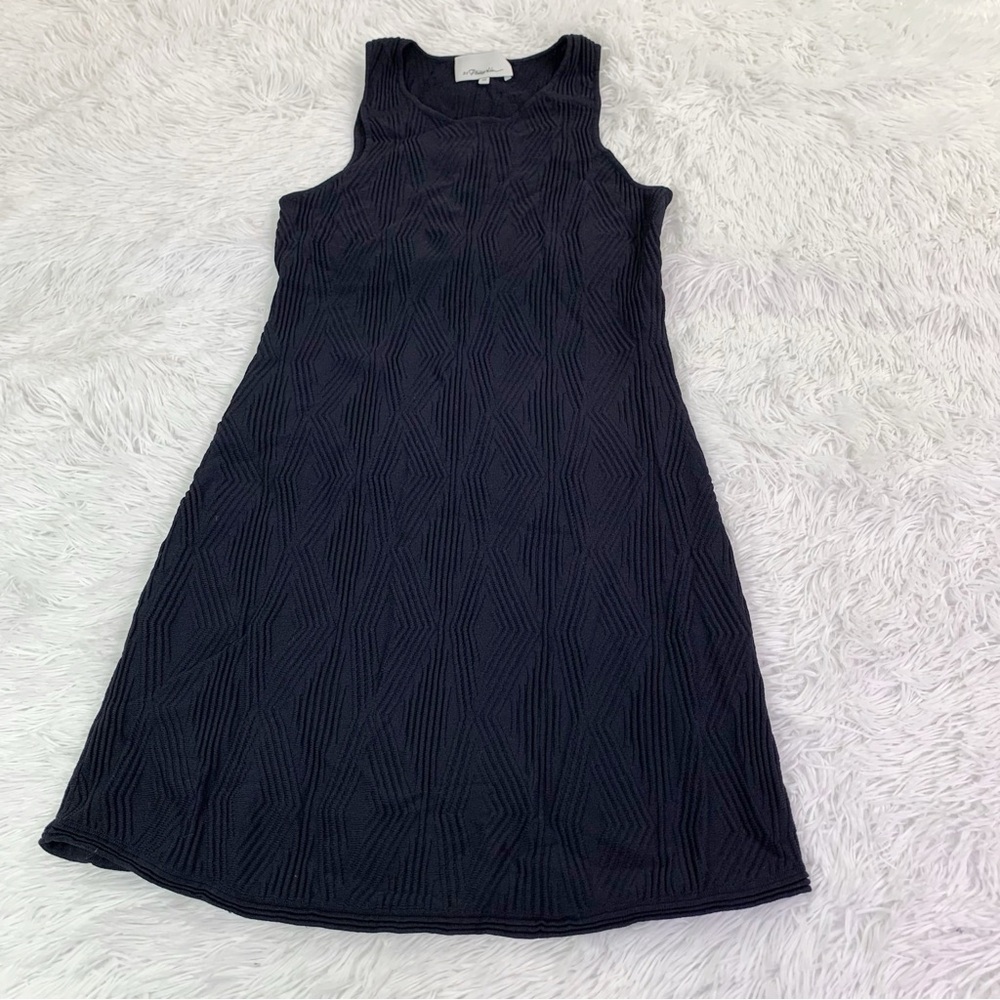 Philip Lim Sleeveless texture knit mini Dress in black round neck